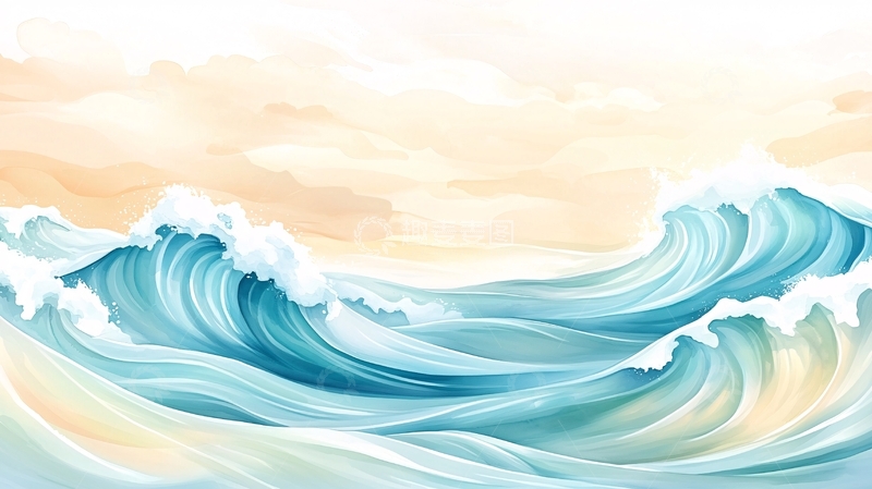 高清大图下载【趣麦麦图】波涛汹涌的海浪