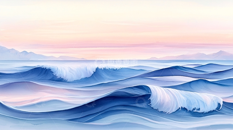 高清大图下载【趣麦麦图】波光粼粼的海洋日出