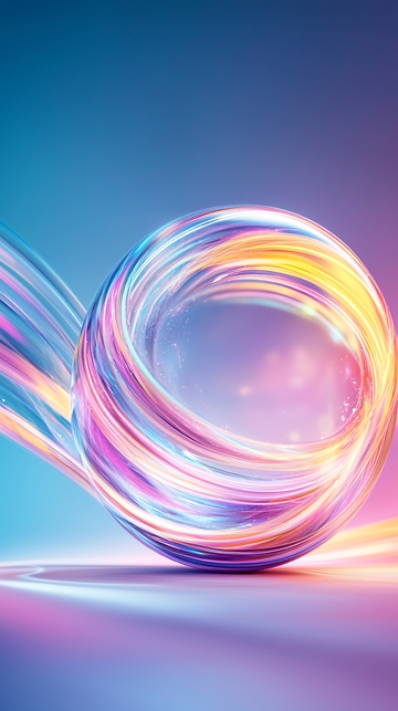 光线缠绕的透明球体