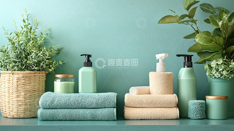 高清大图下载【趣麦麦图】清新浴室用品陈列