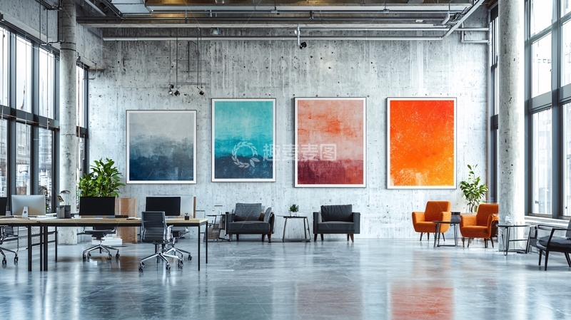高清大图下载【趣麦麦图】现代办公室艺术墙