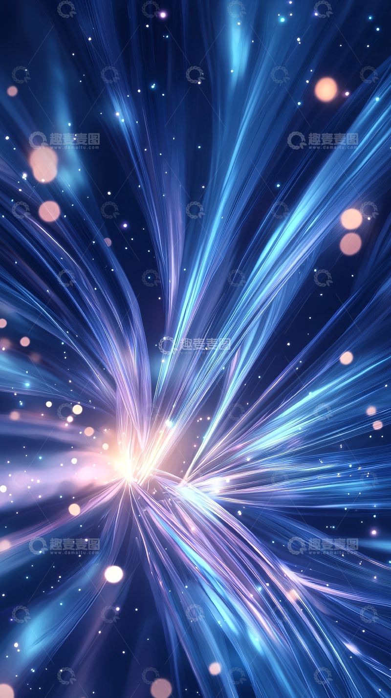 高清大图下载【趣麦麦图】蓝色光线汇聚