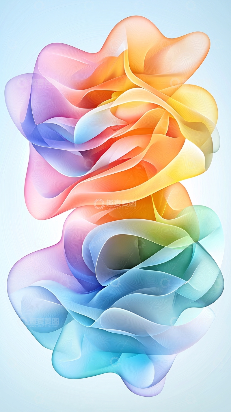 高清大图下载【趣麦麦图】彩色烟雾状渐变抽象图案