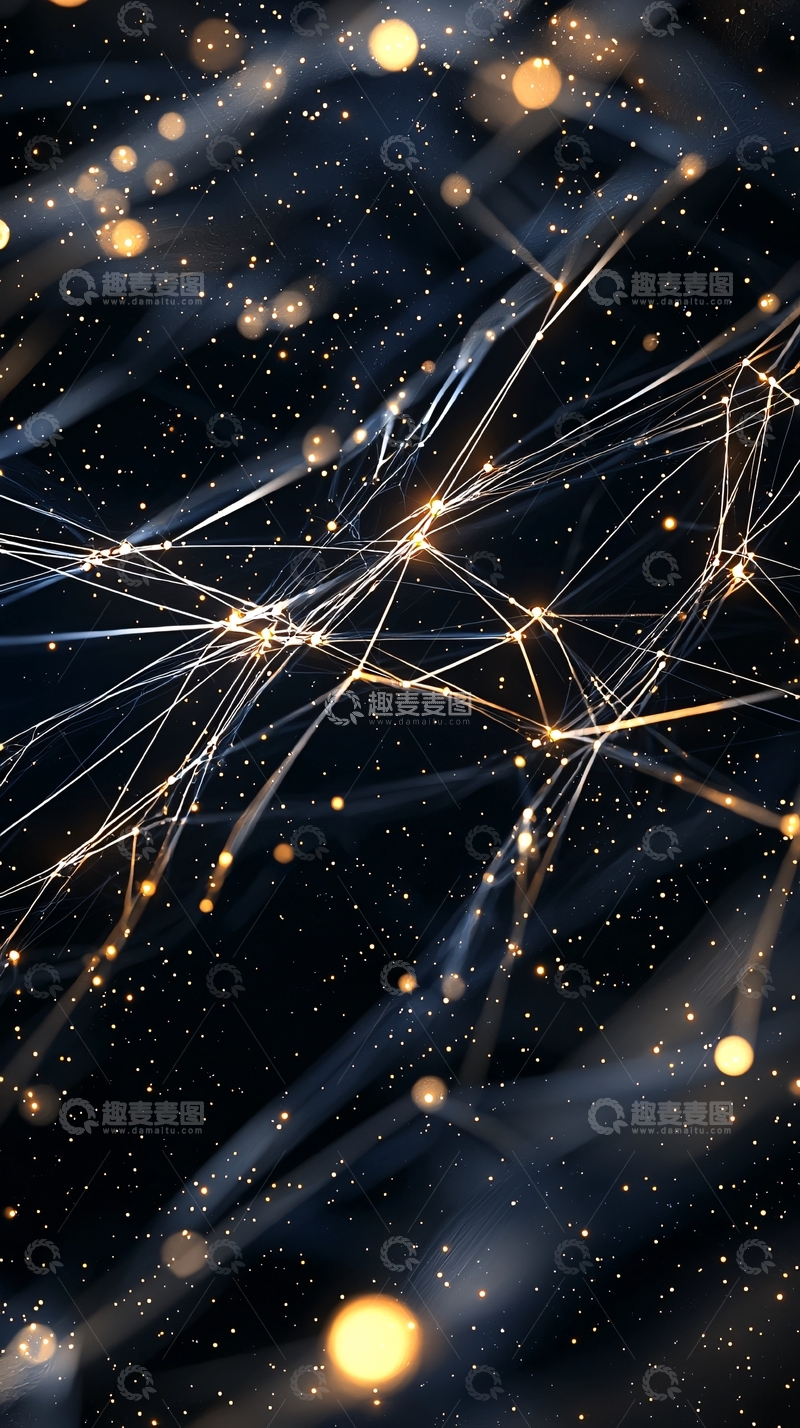 高清大图下载【趣麦麦图】-科技感的线条与光点背景