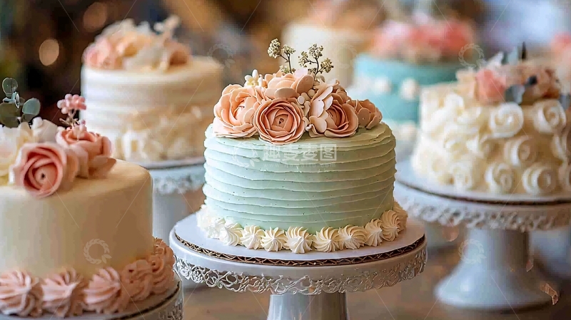 高清大图下载【趣麦麦图】精致的玫瑰奶油蛋糕