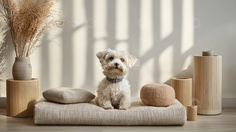 高清大图下载【趣麦麦图】可爱白色小狗在房间里