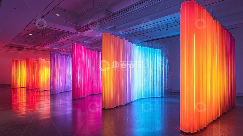高清大图下载【趣麦麦图】彩色光条形成的屏风