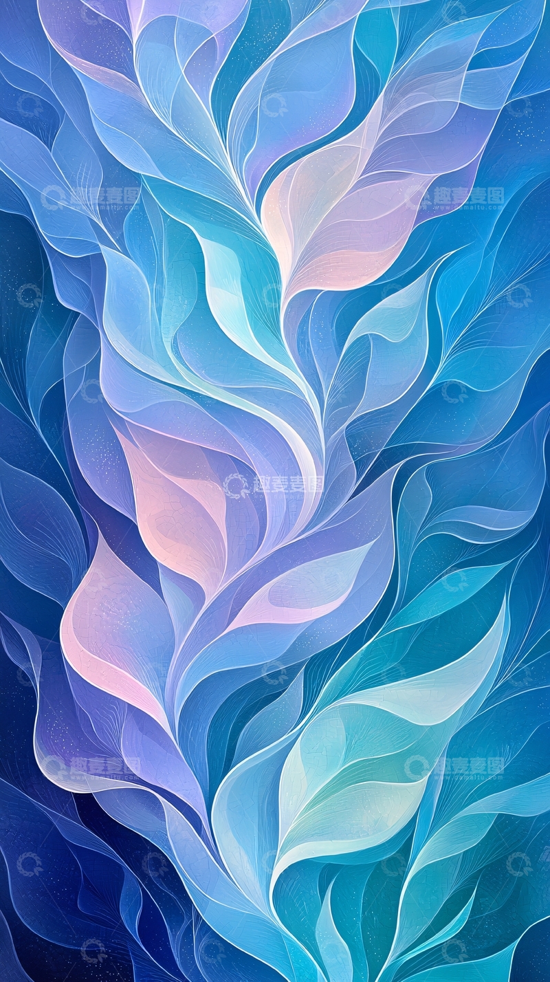 高清大图下载【趣麦麦图】蓝色渐变花瓣纹理背景