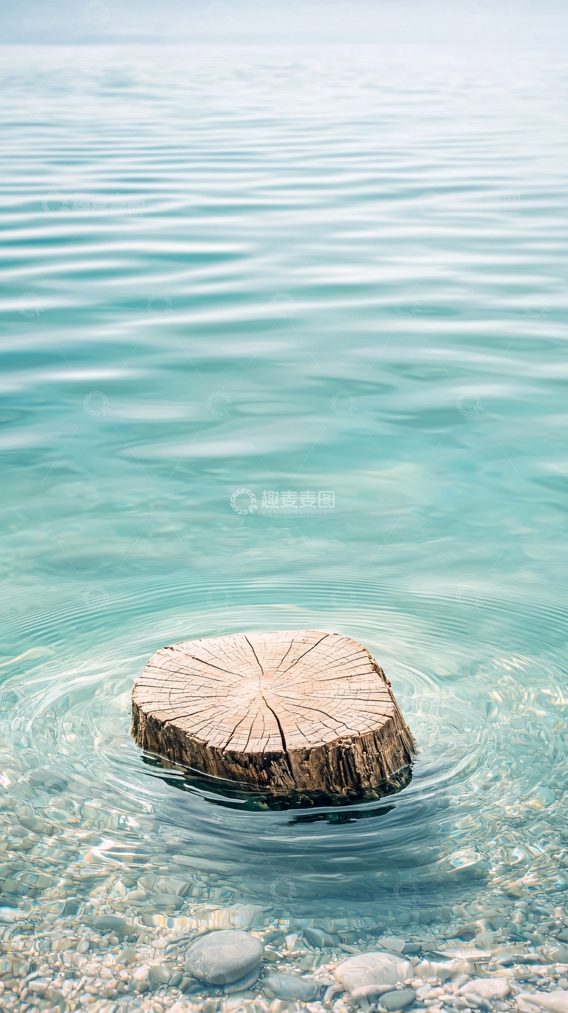 高清大图下载【趣麦麦图】平静水面上的木桩