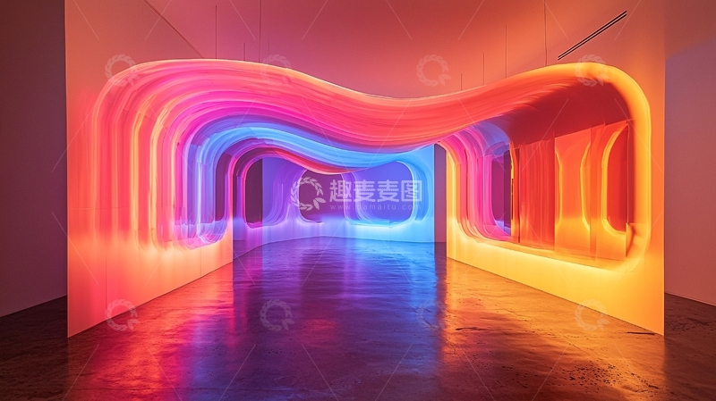 高清大图下载【趣麦麦图】彩色光隧道高清图片