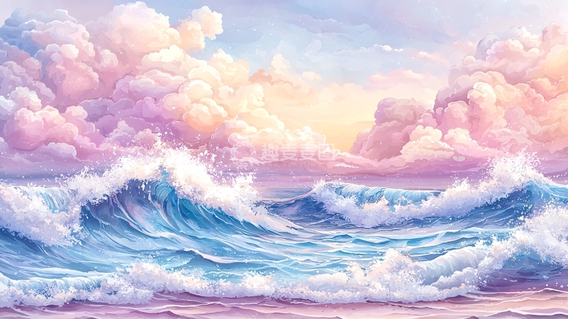 高清大图下载【趣麦麦图】梦幻天空海洋交织