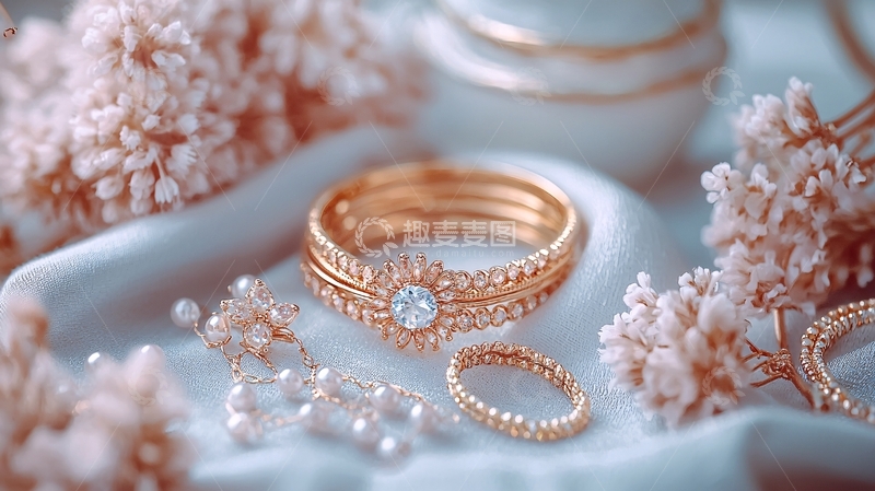 高清大图下载【趣麦麦图】金色珠宝首饰静物特写