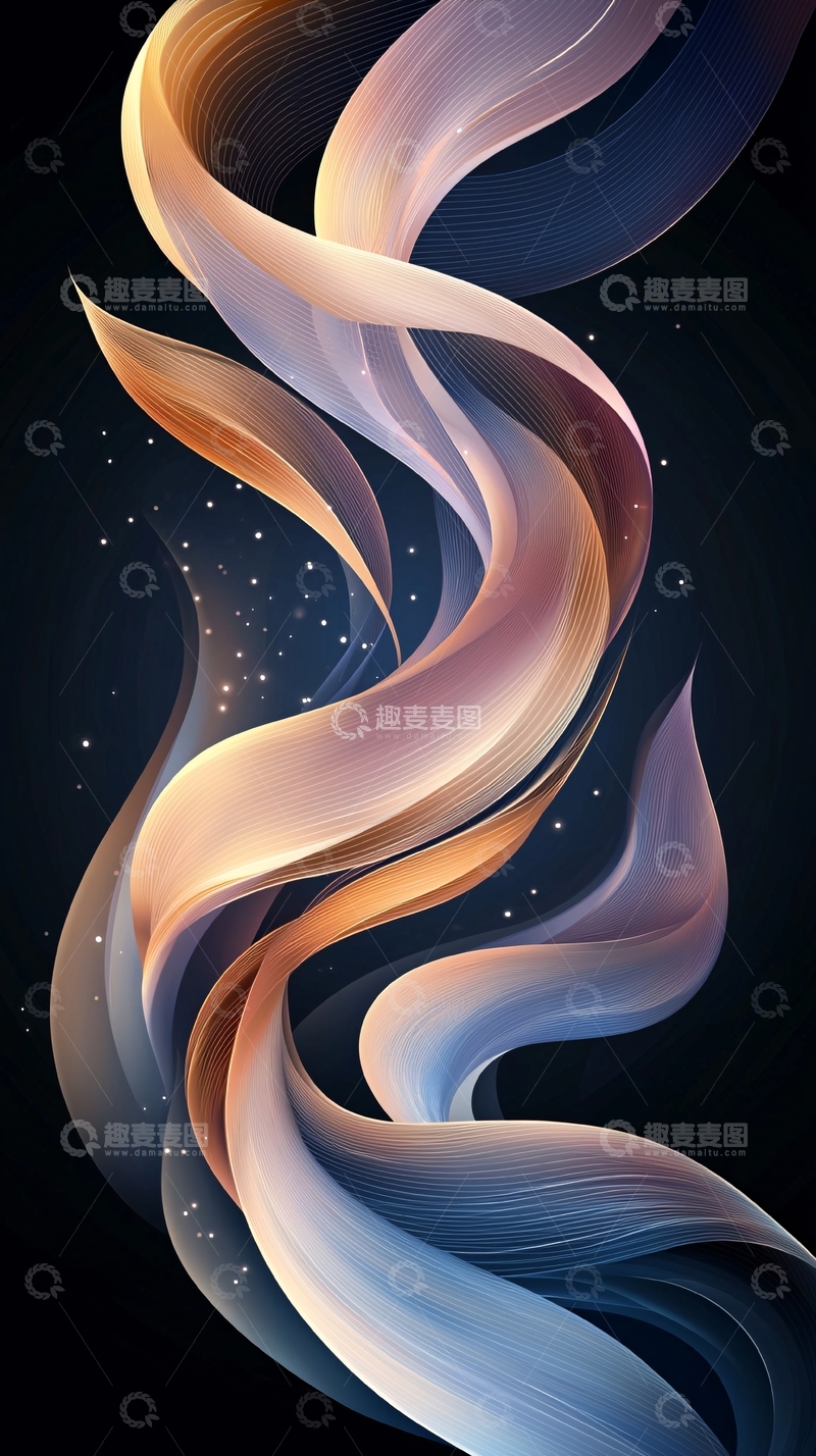 高清大图下载【趣麦麦图】抽象丝绸流动背景