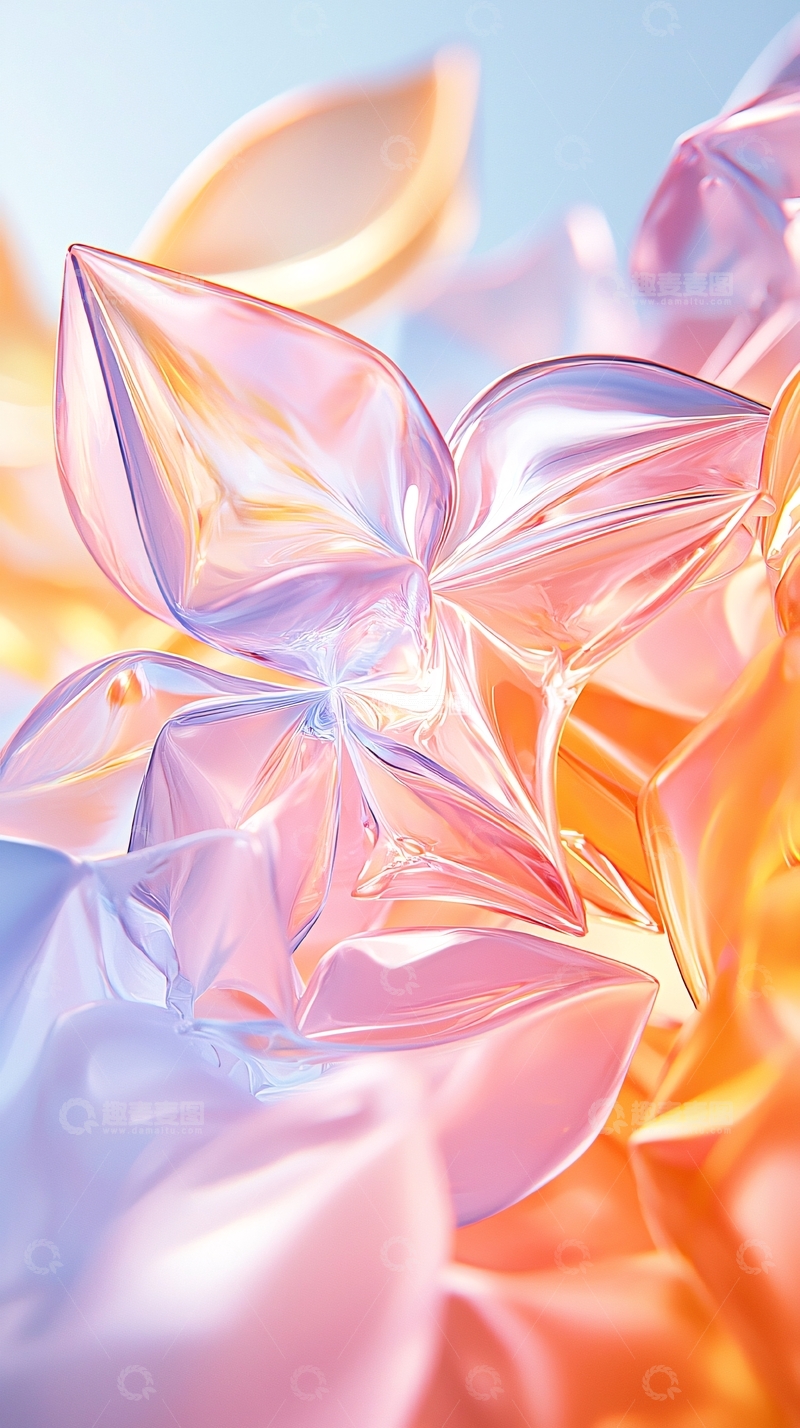 抽象花瓣光泽流动感