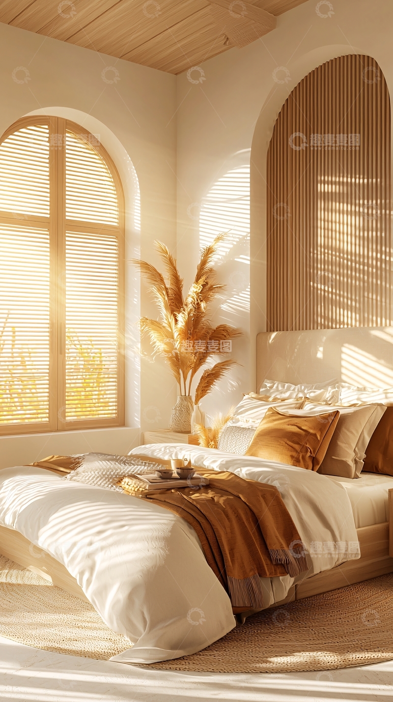 高清大图下载【趣麦麦图】温暖阳光洒进卧室
