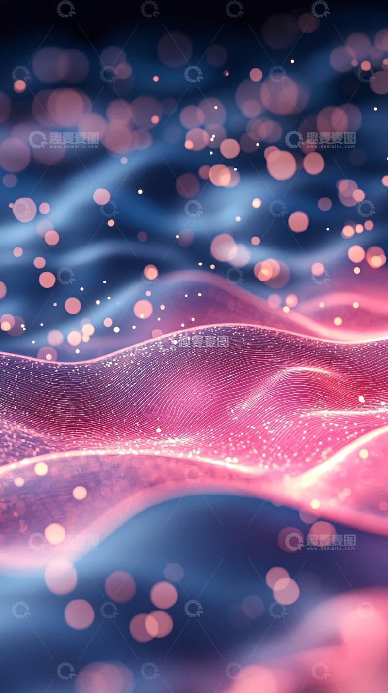 高清大图下载【趣麦麦图】粉色蓝色光晕波浪背景