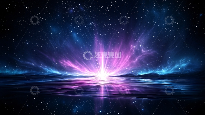 高清大图下载【趣麦麦图】星空下的紫色光芒