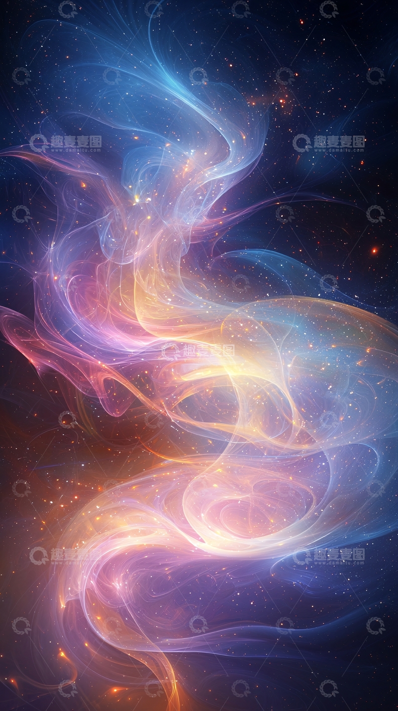 高清大图下载【趣麦麦图】星空般的抽象彩色漩涡