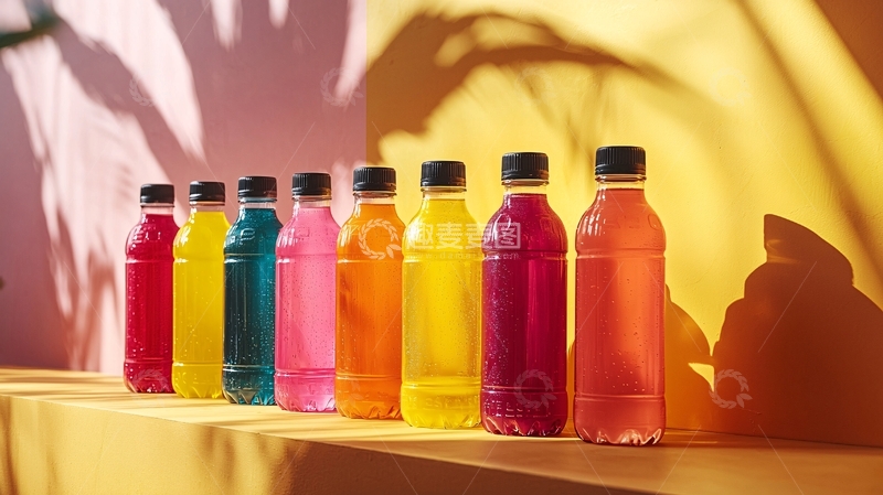 高清大图下载【趣麦麦图】彩色饮料瓶排列