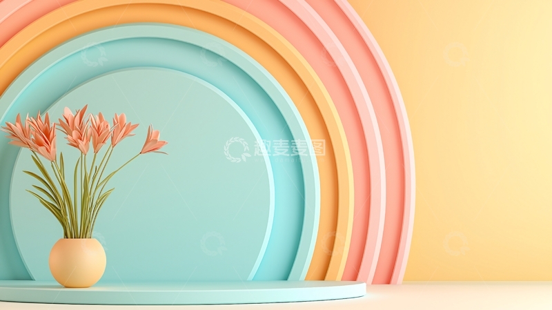 高清大图下载【趣麦麦图】浅色系花卉摆设背景