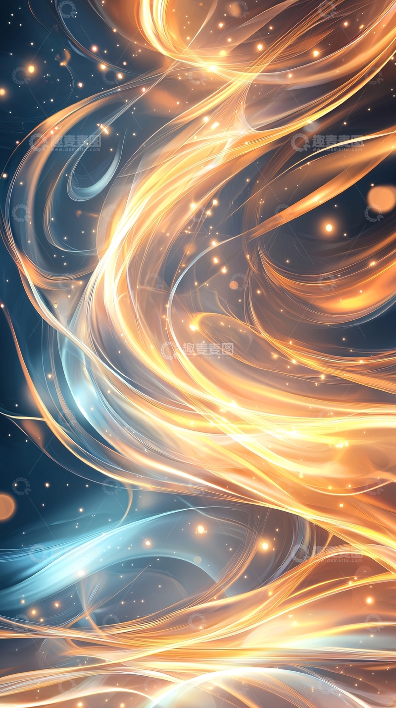 高清大图下载【趣麦麦图】金色光线流动背景
