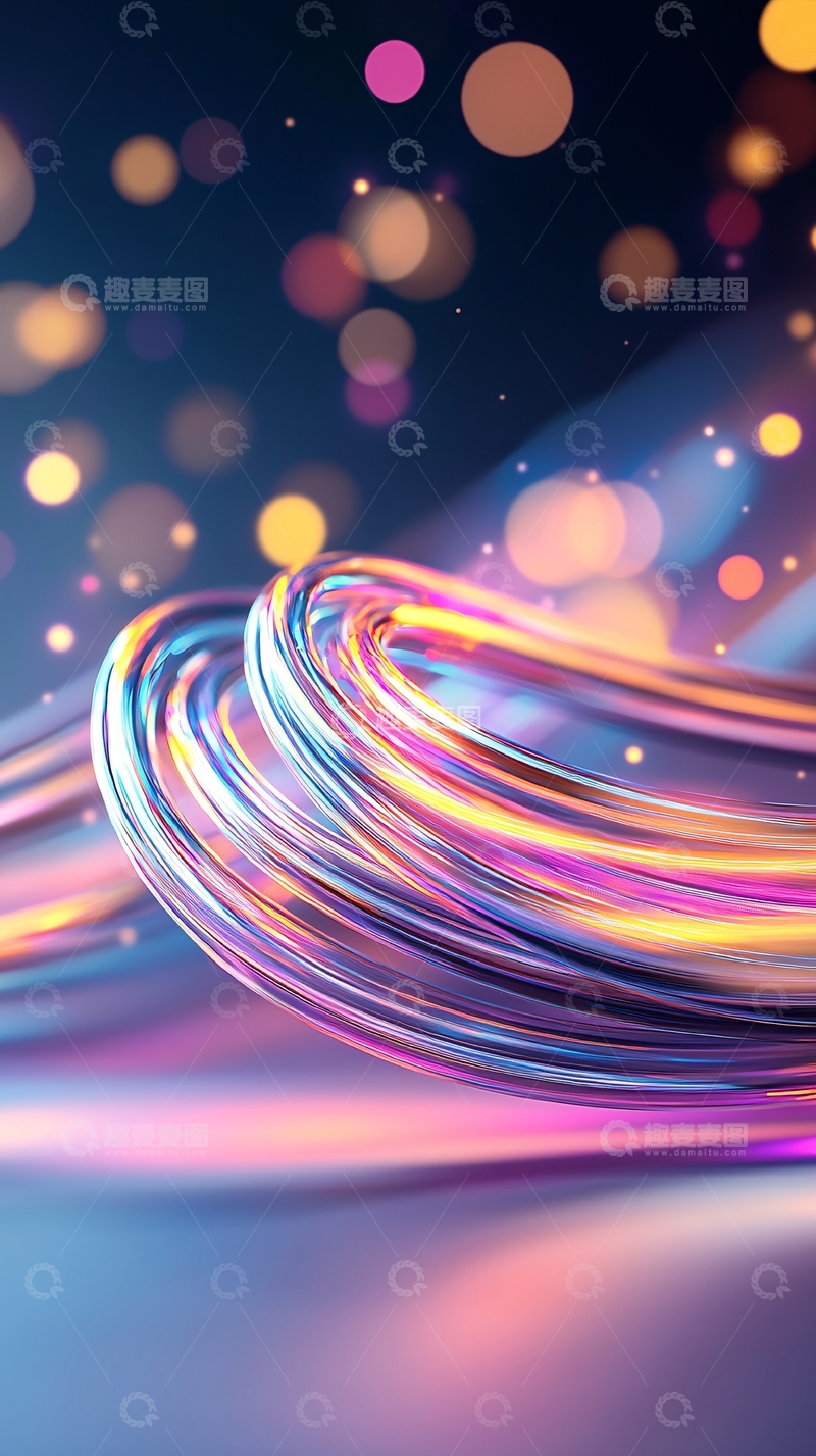 高清大图下载【趣麦麦图】光线缠绕的抽象背景