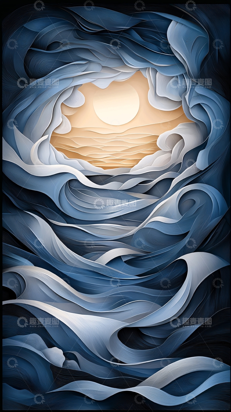 高清大图下载【趣麦麦图】抽象水流洞穴