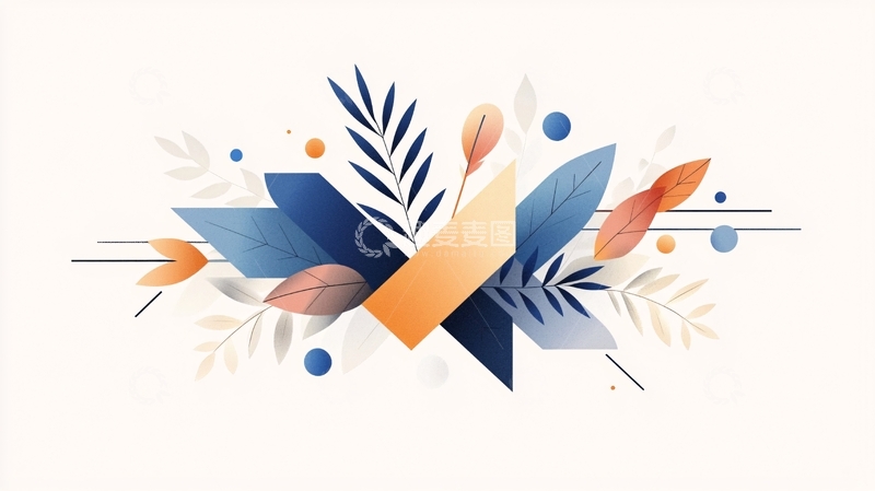 高清大图下载【趣麦麦图】几何叶片组合