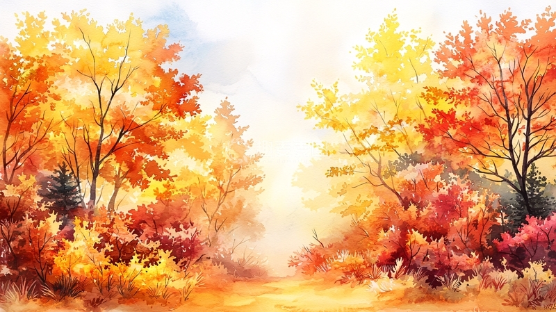 高清大图下载【趣麦麦图】秋天色彩斑斓的森林