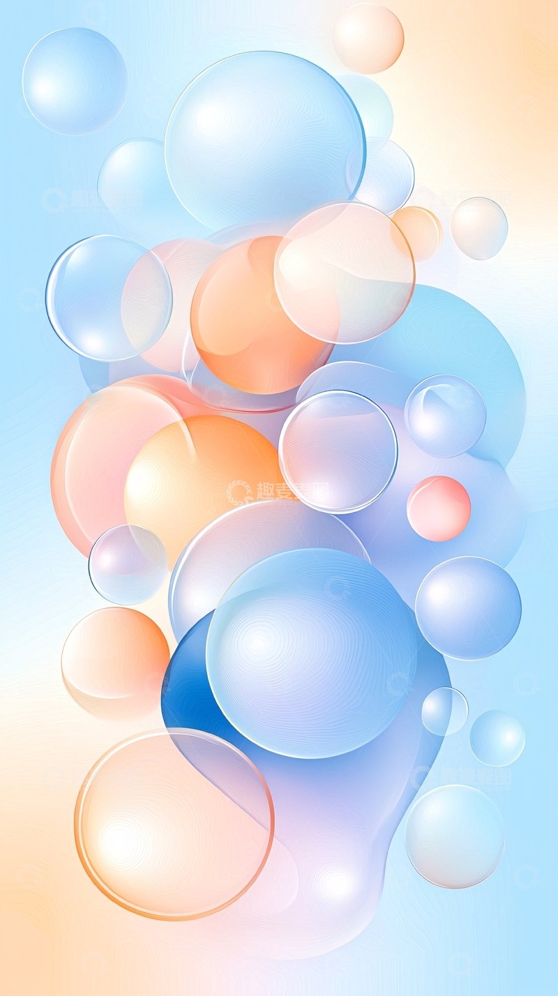 高清大图下载【趣麦麦图】彩色气泡漂浮