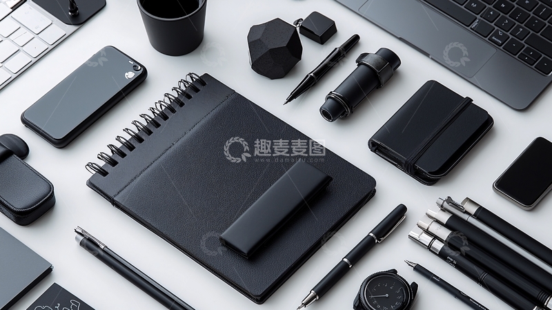 高清大图下载【趣麦麦图】办公桌上的黑色物品