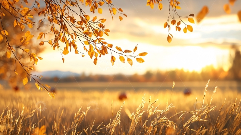 高清大图下载【趣麦麦图】秋日金色田野的浪漫