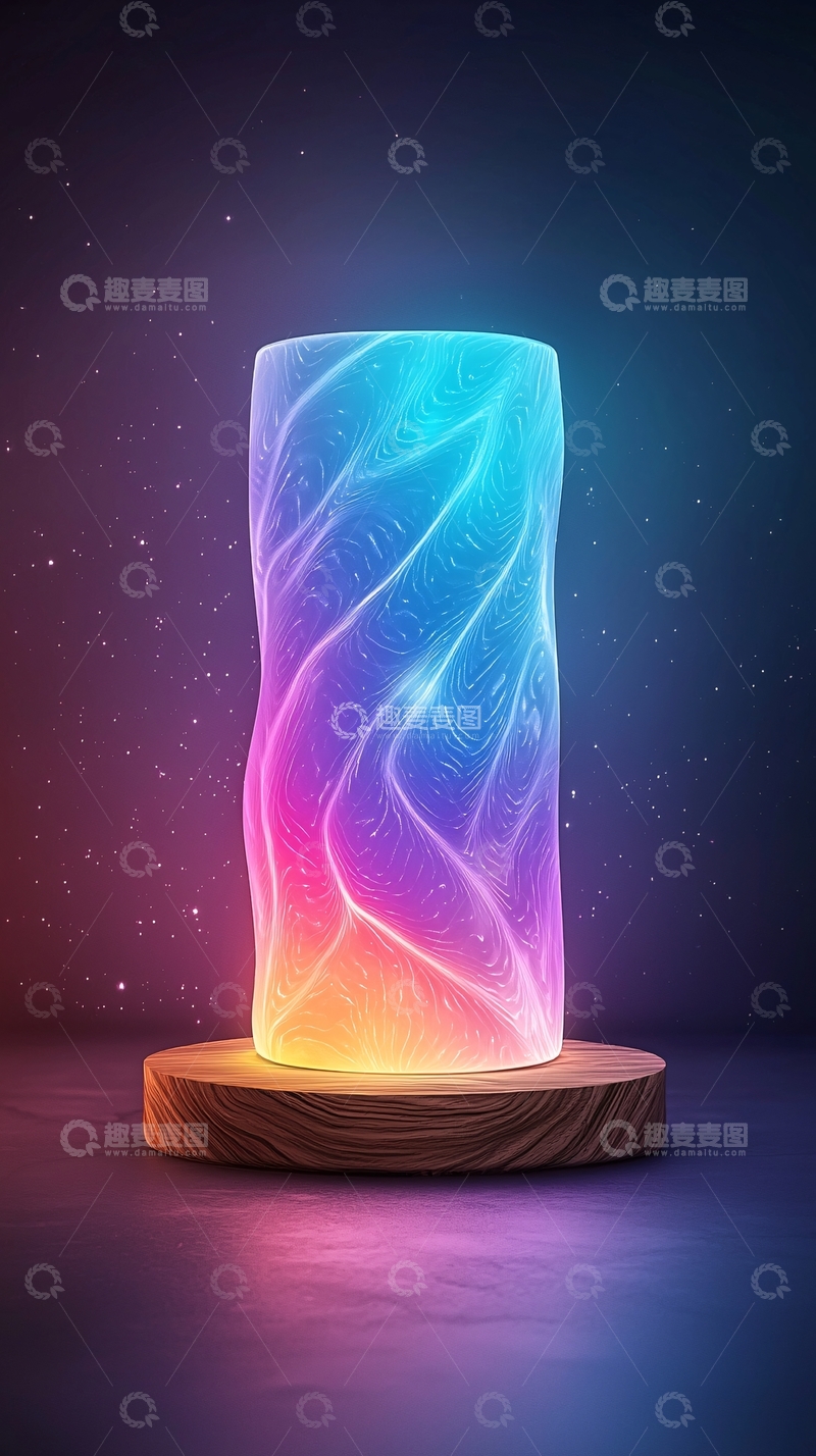 高清大图下载【趣麦麦图】发光柱体艺术品