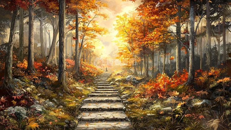 高清大图下载【趣麦麦图】秋日森林小路