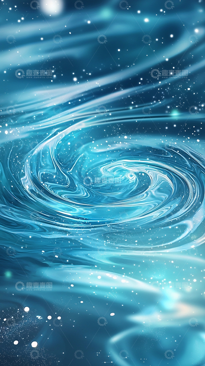 高清大图下载【趣麦麦图】蓝色漩涡星空背景