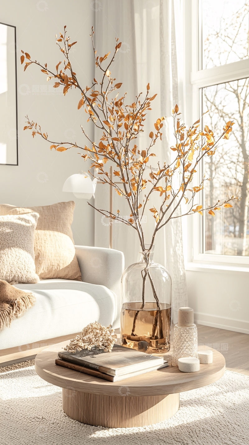 高清大图下载【趣麦麦图】北欧风客厅一角