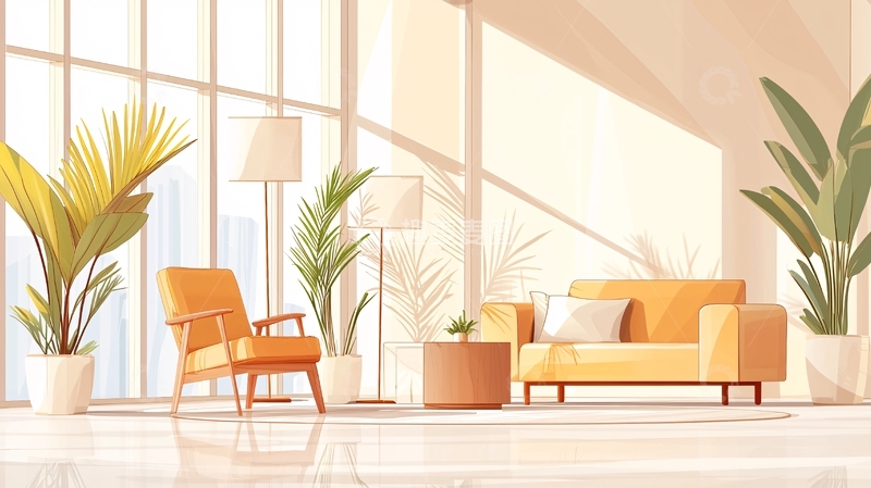 高清大图下载【趣麦麦图】阳光明媚的现代客厅