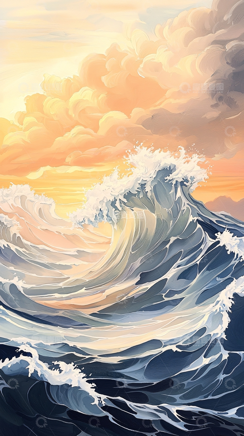 高清大图下载【趣麦麦图】波涛汹涌的海洋