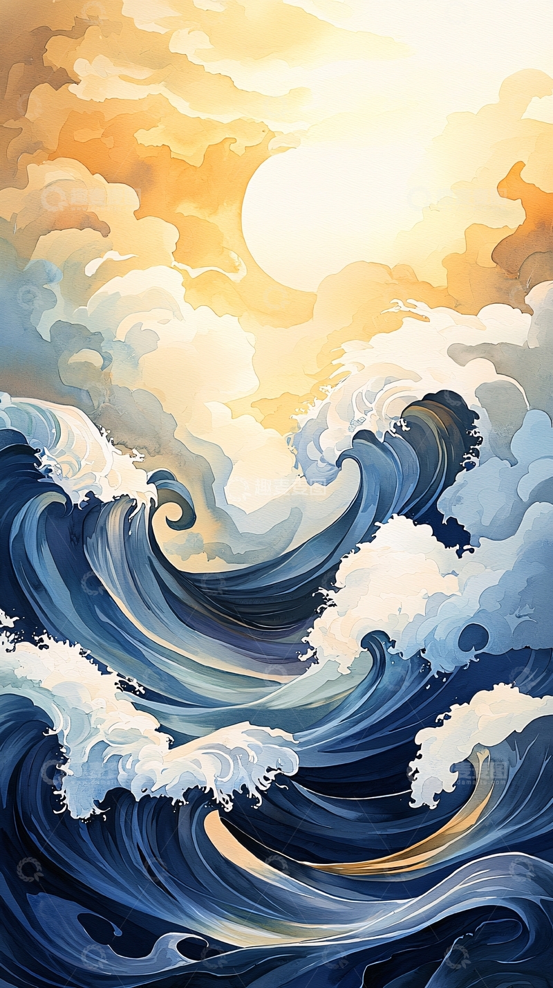 高清大图下载【趣麦麦图】波涛汹涌的海面