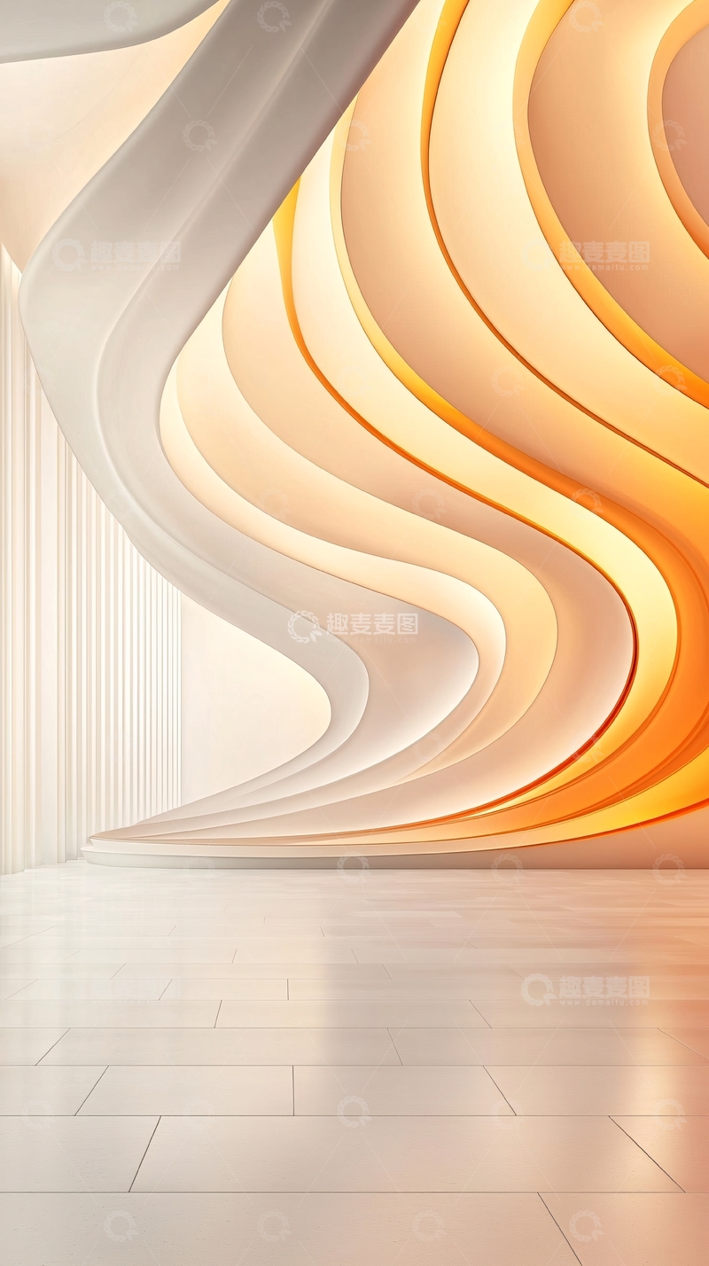 高清大图下载【趣麦麦图】抽象曲线光影背景