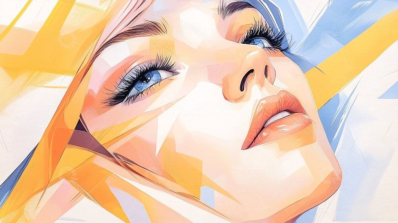 高清大图下载【趣麦麦图】-仰视角度的女性脸庞