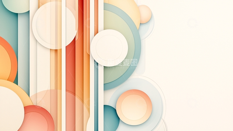 高清大图下载【趣麦麦图】抽象圆形堆叠背景
