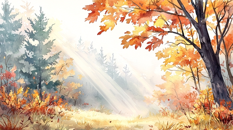 高清大图下载【趣麦麦图】秋日阳光穿过树林