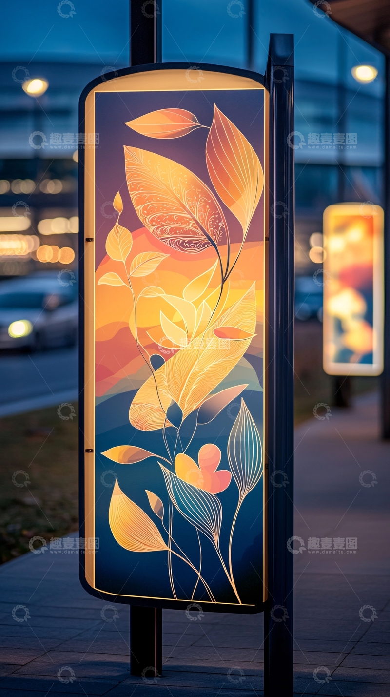 高清大图下载【趣麦麦图】发光植物艺术板