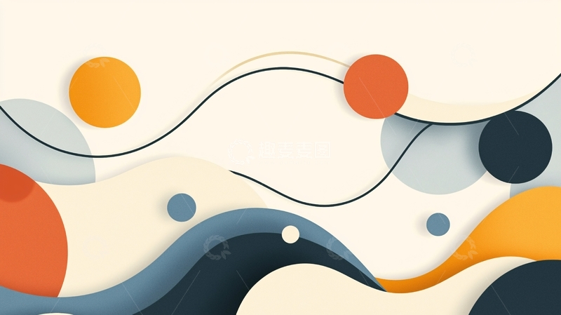 高清大图下载【趣麦麦图】抽象圆形波浪线条背景