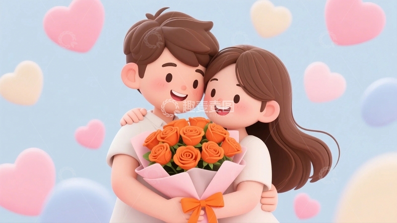 高清大图下载【趣麦麦图】情人节情侣人物2