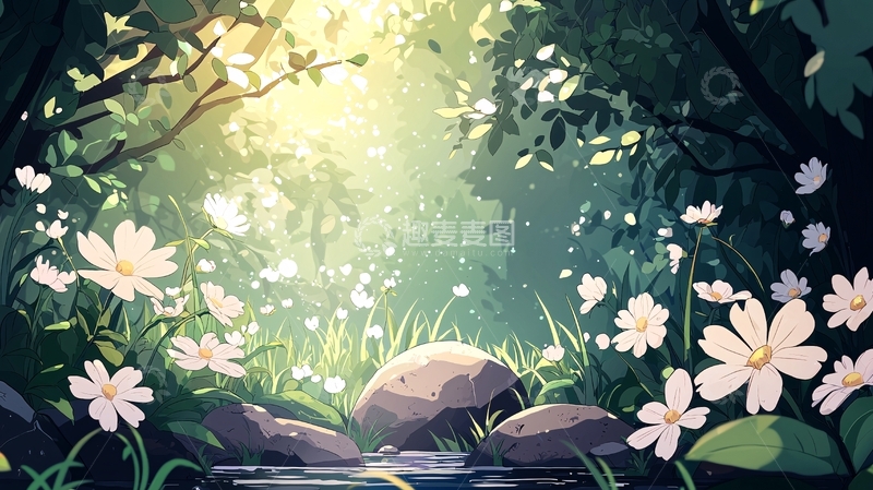 高清大图下载【趣麦麦图】阳光穿透树林