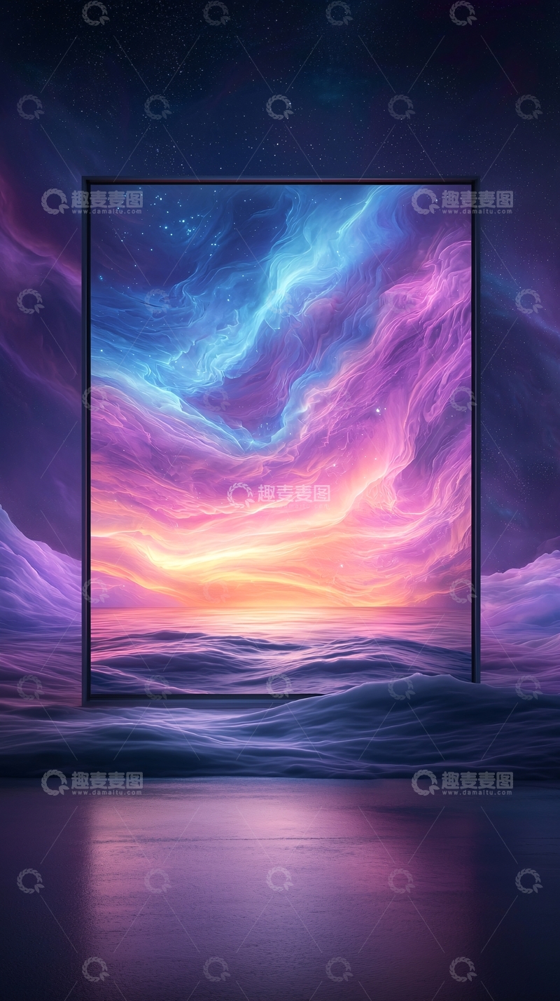 高清大图下载【趣麦麦图】梦幻星空下的抽象风景画