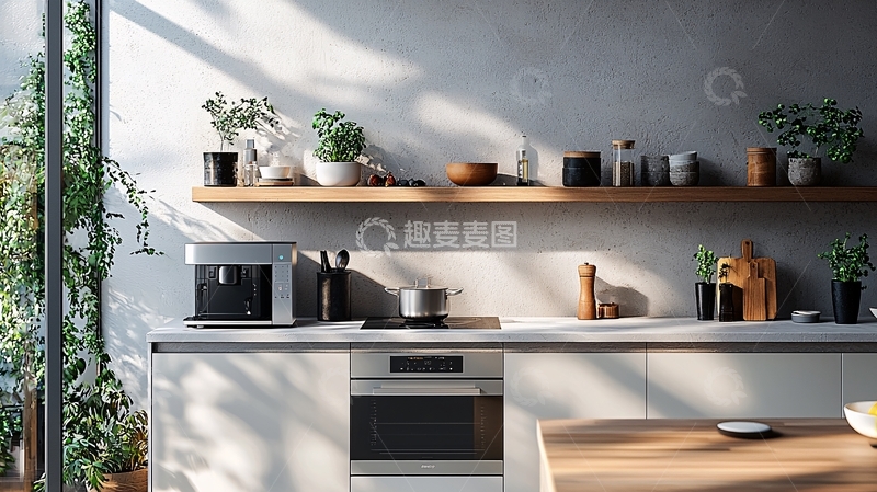 高清大图下载【趣麦麦图】现代简约厨房一角