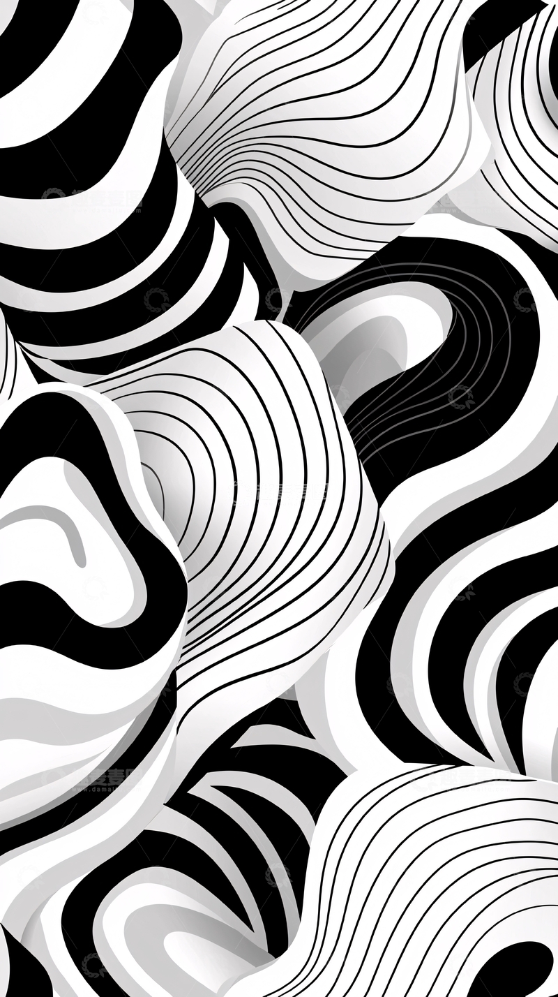 高清大图下载【趣麦麦图】黑白扭曲条纹